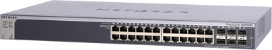 Коммутатор NETGEAR GS728TSB-100EUS управляемый на 22GE+2SFP(Combo)+2SFP порта стекируемый (кабель AGC761 в ко