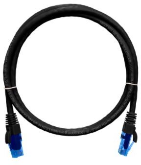 Коммутационный шнур NIKOMAX U/UTP 4 пары, Кат.6 (Класс E), 250МГц, 2хRJ45/8P8C, T568B, заливной, с защитой защелки, многожильный, BC (чистая медь), 24AWG (7х0,205мм), полимерный материал, исполнение кабельного изделия нг(А)-HF, черный, 5м