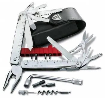 Мультитул Victorinox SwissTool X Plus (3.0338.L) 115мм 37функц. мини-отвертка/штопор/набор бит/чехол кожаный серебристый карт.коробка