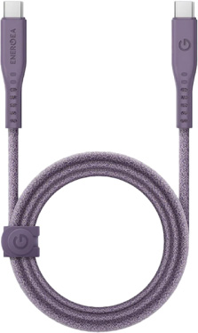 Кабель EnergEA FLOW USB-C/USB-C PD240W 5A Nanoweave Magnetic tie, 1.5 м, Purple [CBL-FLCC-PUR150M]