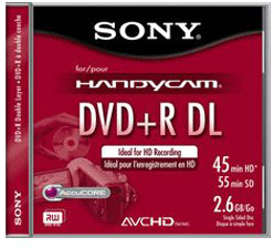 Mini DVD+R диск Sony 55 мин,2.6 ГБ DL (двухслойный) (1 шт.) [DPR55A]