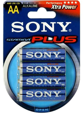 Комплект батареек Sony АА, блистер 4 шт