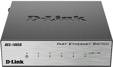 Коммутатор D-Link DES-1005D/O2B 5x100Mb неуправляемый