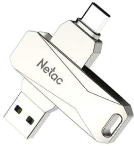 Модуль памяти USB3.0+Type-C Netac U782C 128 Гб серебристый [NT03U782C-128G-30PN]