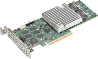 Контроллер Supermicro AOC-S3916L-H16IR-32DD-O 16-port/12Gb/s/32 SATA/SAS drives/ RAID (0/1/5/6/10/50/60)/8GB DDR4 on-card cache/SlimSASx8