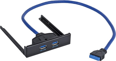 Фронтальная панель  Exegate U3H-612,  3.5" , 2 порта USB 3.0, черная, подсоединение к мат. плате