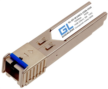 Модуль GIGALINK SFP, WDM, 100/155 Мбит/c, одно волокно SM, SC, Tx:1310/Rx:1550 нм, 14 дБ (до 20 км) (GL-09T)