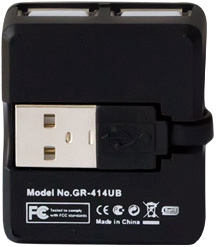 Концентратор USB2.0 Ginzzu GR-414UB (4 порта)