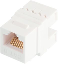 Модуль-вставка NIKOMAX типа Keystone Essential Line, Кат.6 (Класс E), 250МГц, RJ45/8P8C, 110/KRONE, T568A/B, 180 градусов, неэкранированный, белый - гарантия: 1 год