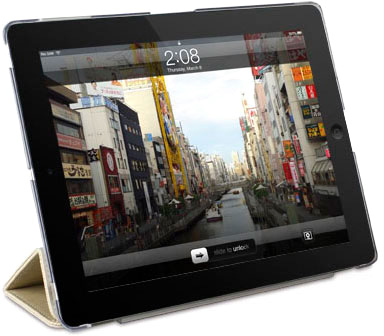 Чехол со съемной обложкой на экран Macally Hardshell Clear для iPad2/iPad 3, бежевый [COVERMATE-3BE]