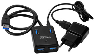 Концентратор USB3.0 HUB Ginzzu GR-384UAB