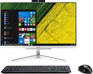 Моноблок Acer Aspire C22-860 21.5" Full HD P 4405U/4/1000/HDG/CR/WF/BT/CAM/W10/Kb+Mouse, серебристый