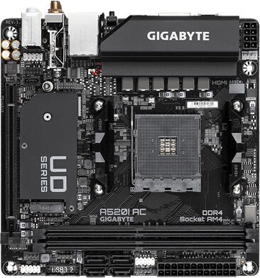 Материнская плата mini-ITX LGAAM4 GIGABYTE A520I AC