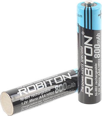 Комплект аккумуляторов низкотемпературных AAA ROBITON SIBERIA 800мАч (2 шт.в блистере) 800MHAAA-2