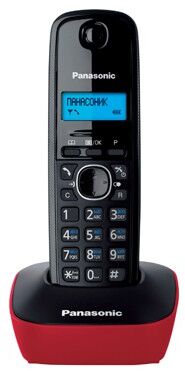 Р/Телефон Dect Panasonic KX-TG1611RUR красный/черный АОН