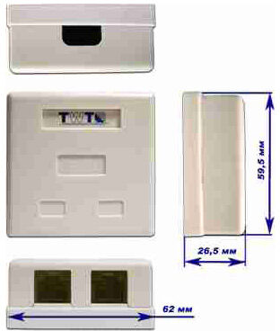 Розетка Lanmaster TWT-SM2-4512-WH настен.RJ45+RJ12 1 кат.5E UTP бел. (упак.:1шт)