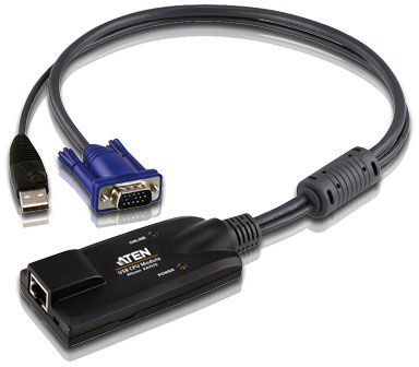 Модуль удлинителя, SVGA+KBD+MOUSE USB, 40 метр., для подкл. комп. к перекл. макс.разреш. 1600х1200, RJ45+HD-DB15+USB A-тип, Female+2xMale, без Б.П., (DDC2B)/ATEN/ USB VGA KVM Adapter