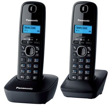 Р/Телефон Dect Panasonic KX-TG1612RUH темно-серый (труб. в компл.:2шт) АОН