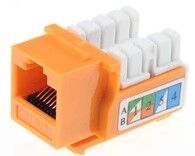Модуль-вставка NIKOMAX типа Keystone, Кат.6 (Класс E), 250МГц, RJ45/8P8C, FT-TOOL/110/KRONE, T568A/B, неэкранированный, оранжевый - гарантия: 5 лет расширенная / 25 лет системная