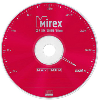 CD-R диск Mirex Maximum/Maestro/Sport 52х 700 Мб Slim Box (1 шт.)