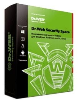 BHW-B-12M-2-A3(A2) Dr. Web Security Space, картонная упаковка, на 12 месяцев,  на 2 ПК (350931, 352409)