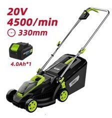 Газонокосилка аккумуляторная Deli DG500-1 (1АКБ*4Ач + ЗУ, 20V), ширина скашивания 330мм, высота скашивания 25-65мм, 5 уровней, макс. обороты двигателя 4500об/мин, травосборник 35 литров