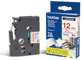 Картридж ленточный Brother TZE232 красный на белом 12x8 для Brother P-Touch