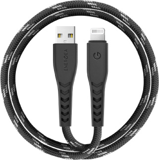 Кабель EnergEA NyloFlex USB to Lightning С89 Rhodium, 1.5 м, Black [CBL-NF-BLK150]