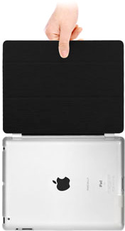 Чехол со съемной обложкой на экран Macally Hardshell Clear для iPad2/iPad 3, черный [COVERMATE-3B]