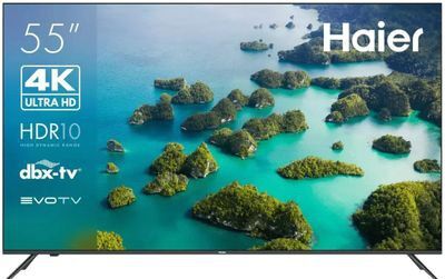 55" Телевизор HAIER Smart TV S2, 4K Ultra HD, черный, СМАРТ ТВ, Android TV [DH1VMGD02RU]