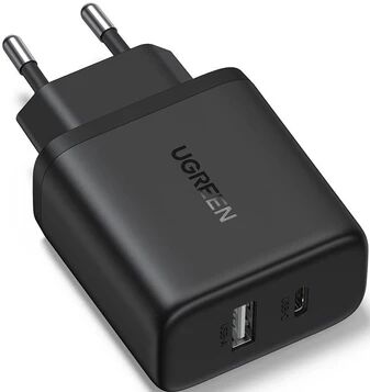 Зарядное устройство UGREEN X227 (45302) 20W USB-A+USB-C PD Charger EU. Цвет: черный