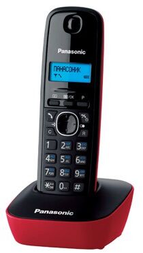 Р/Телефон Dect Panasonic KX-TG1611RUR красный/черный АОН