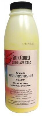 Тонер Static Control HP1515-40B-Y желтый флакон 40гр. для принтера HP CLJCP1215/1515/1518