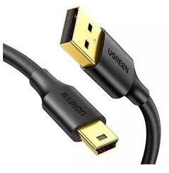 Кабель UGREEN US132 (10355) USB 2.0 A Male to Mini 5 Pin Male Cable. Длина: 1м. Цвет: черный