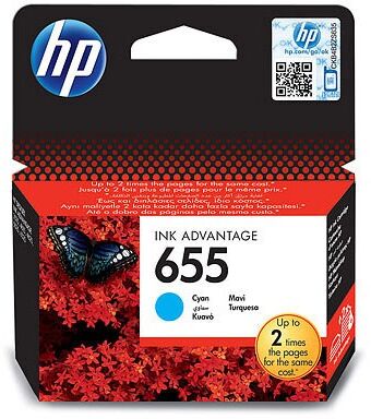 Картридж струйный HP 655 CZ110AE голубой (600стр.) для HP DJ IA 3525/4615/4625/5525/6525