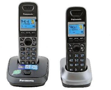 Р/телефон Panasonic KX-TG2512RU2 (темно-серый металлик, черный, 2 трубки)