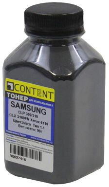 Тонер Content для Samsung CLP-300, Тип 1.1, Bk, 90 г, банка