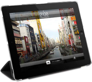 Чехол со съемной обложкой на экран Macally Hardshell Clear для iPad2/iPad 3, черный [COVERMATE-3B]