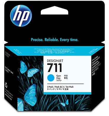 Картридж струйный HP 711 CZ134A голубой тройная упак. (29мл) для HP DJ T120/T520