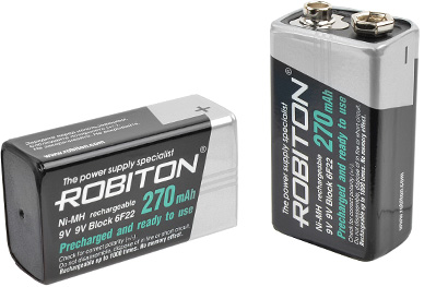 Аккумулятор Крона ROBITON RTU270MH-1, 270мАч, Ni-MH