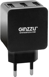 Зарядное устройство GINZZU GA-3315UB 3.1A 3xUSB