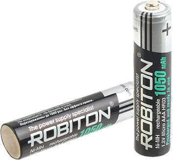 Комплект аккумуляторов AAA ROBITON 1050мАч (2 шт. в блистере) RTU1050MHAAA-2