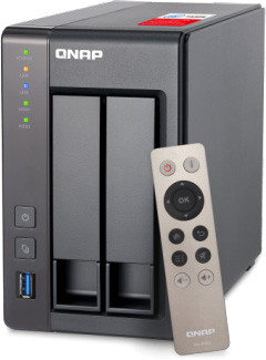 Сетевое хранилище QNAP TS-251+-8G Сетевой RAID-накопитель, 2 отсека для HDD, HDMI-порт. Intel Celeron J1900 2,