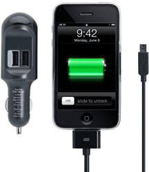 Автомобильное ЗУ Belkin Dual Auto Charger 30-pin для iPhone [F8Z280ea]