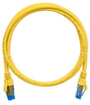 Коммутационный шнур NIKOMAX U/UTP 4 пары, Кат.6 (Класс E), 250МГц, 2хRJ45/8P8C, T568B, заливной, с защитой защелки, многожильный, BC (чистая медь), 24AWG (7х0,205мм), полимерный материал, исполнение кабельного изделия нг(А)-HF, желтый, 5м