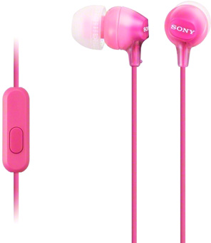 Гарнитура Sony MDR-EX15AP, розовая