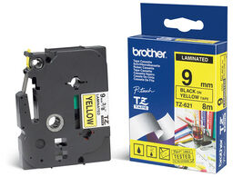 Картридж ленточный Brother TZE621 черный на желтом 9x8 для Brother P-Touch