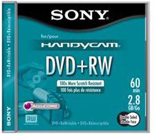 Mini DVD+RW диск Sony 60 мин,2.8 ГБ (двухсторонний) [DPW60B]