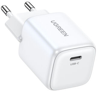 Сетевое зарядное устройство UGREEN CD318 (15324) Nexode 20W USB-C PD GaN Fast Charger EU. Цвет: белый