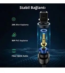 Аудиокабель UGREEN AV122 (70891) Toslink Optical Male To Male Audio Cable. Длина: 1,5 м. Цвет: черный